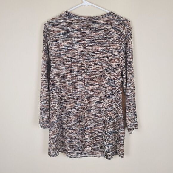 Lane Bryant Brown Marled Cutout Long Sleeve Blouse Size 18/20 - Picture 7 of 7